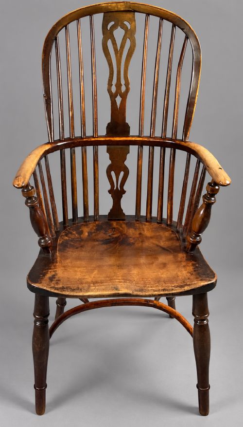 A Good 19th Century High Back Windsor in Yew Wood
