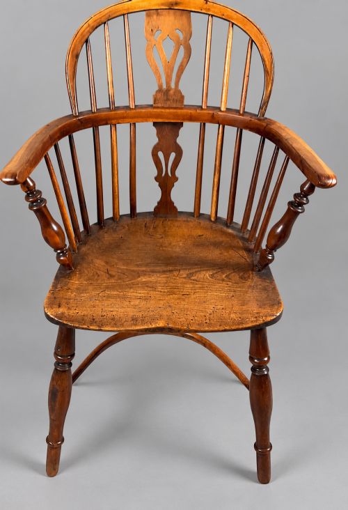 A Low Back Yew Wood Windsor Chair Rockley Maker