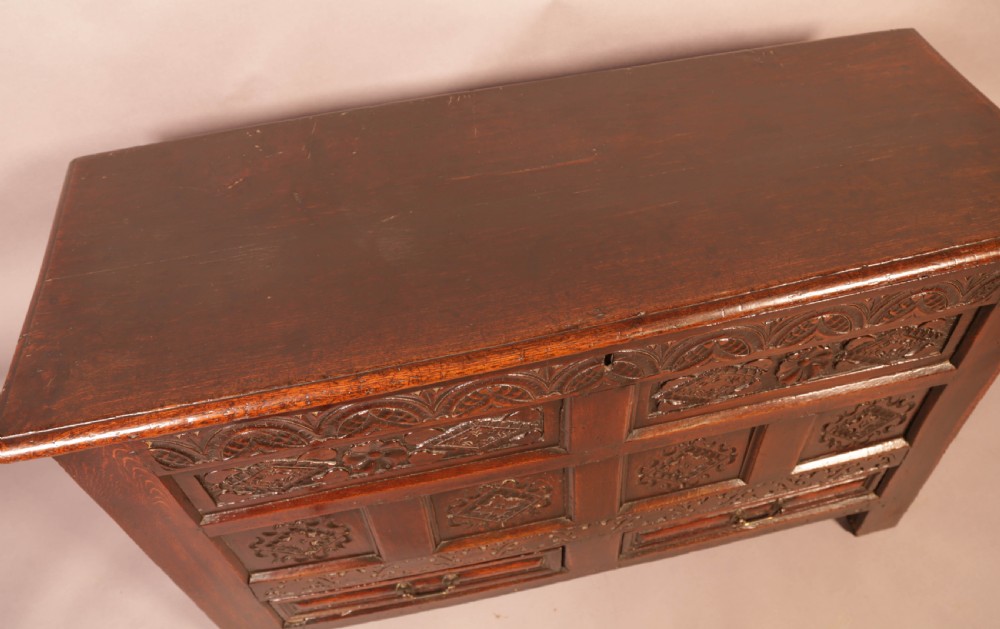 Rare 17th century Oak Coffer View IX