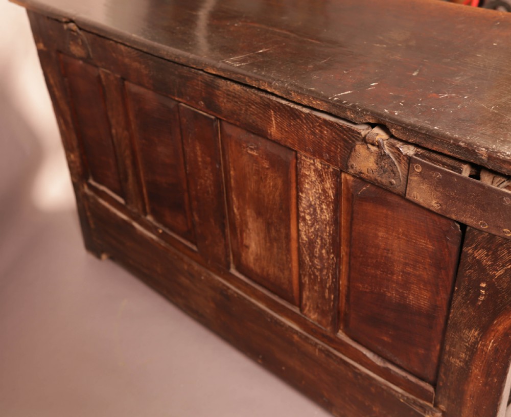 Rare 17th century Oak Coffer View X
