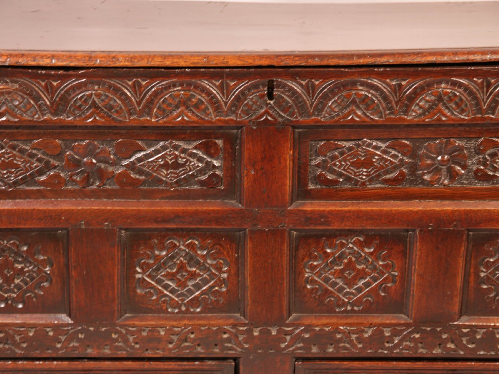 Rare 17th century Oak Coffer View XII
