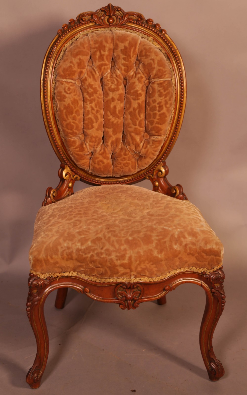 Superb set of High Victorian Walnut Chairs with Gold highlights View IV