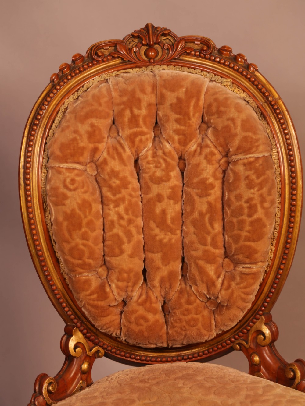 Superb set of High Victorian Walnut Chairs with Gold highlights View VII