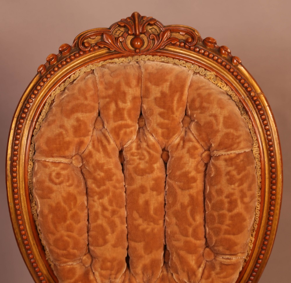 Superb set of High Victorian Walnut Chairs with Gold highlights View VIII