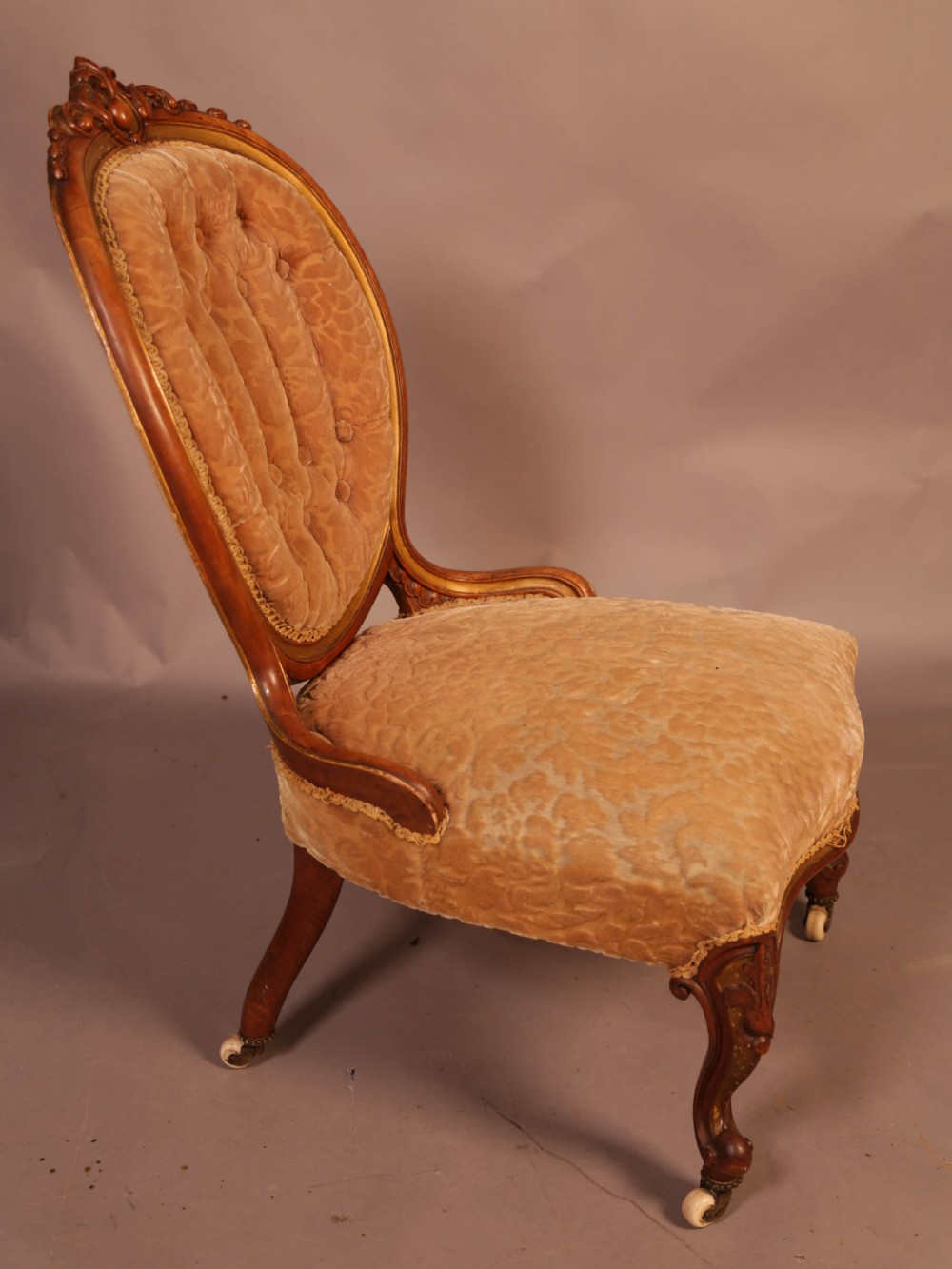 Superb set of High Victorian Walnut Chairs with Gold highlights View XII
