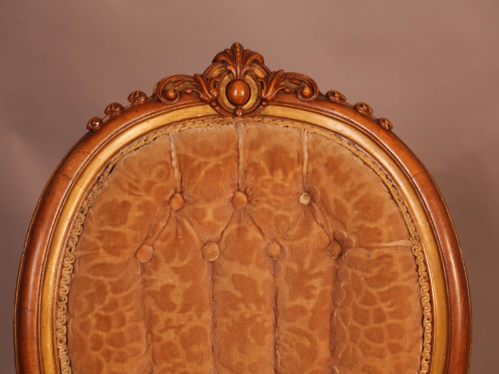 Superb set of High Victorian Walnut Chairs with Gold highlights View XIV