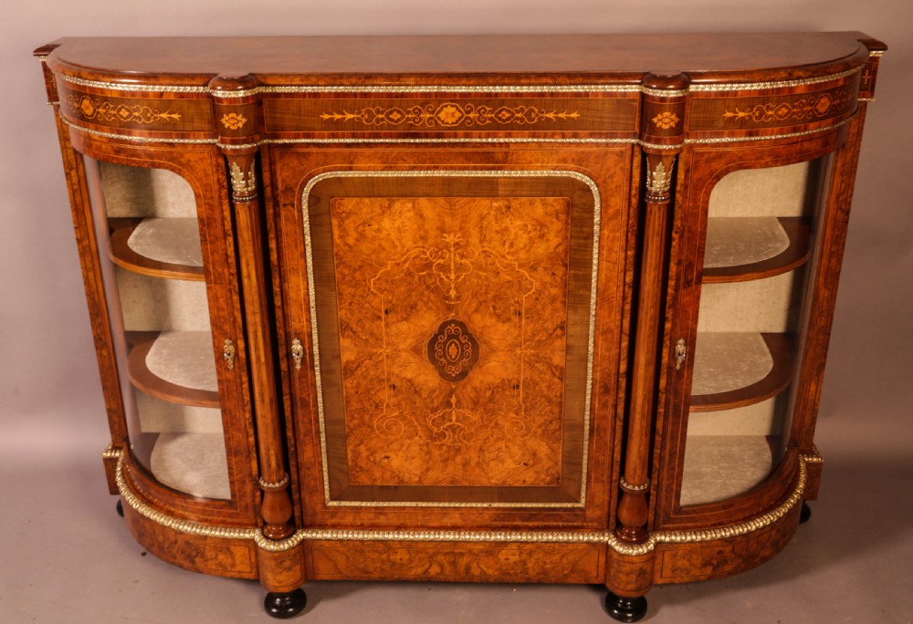A Superb Victorian Burr Walnut Credenza