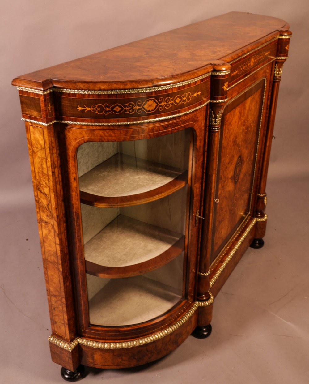 A Superb Victorian Burr Walnut Credenza View III