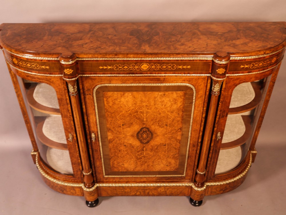 A Superb Victorian Burr Walnut Credenza View V