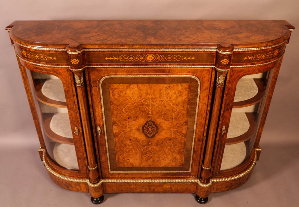 A Superb Victorian Burr Walnut Credenza View VI