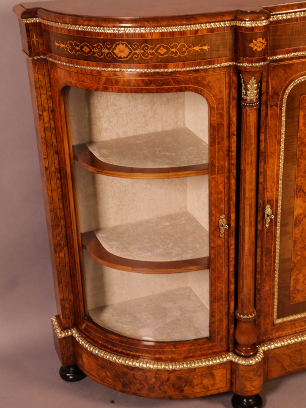 A Superb Victorian Burr Walnut Credenza View VIII