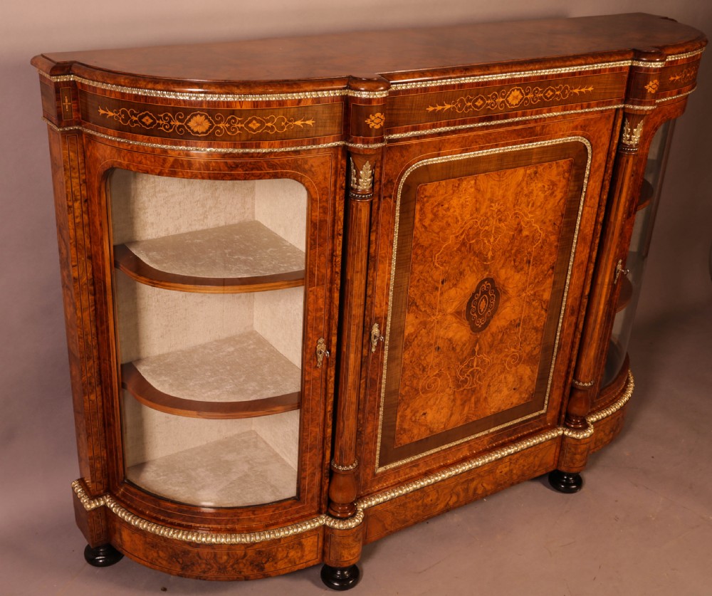 A Superb Victorian Burr Walnut Credenza View IX