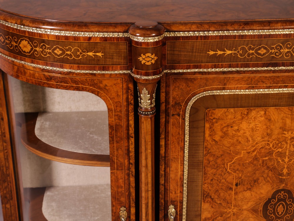 A Superb Victorian Burr Walnut Credenza View X