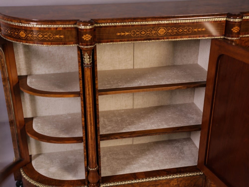 A Superb Victorian Burr Walnut Credenza View XII