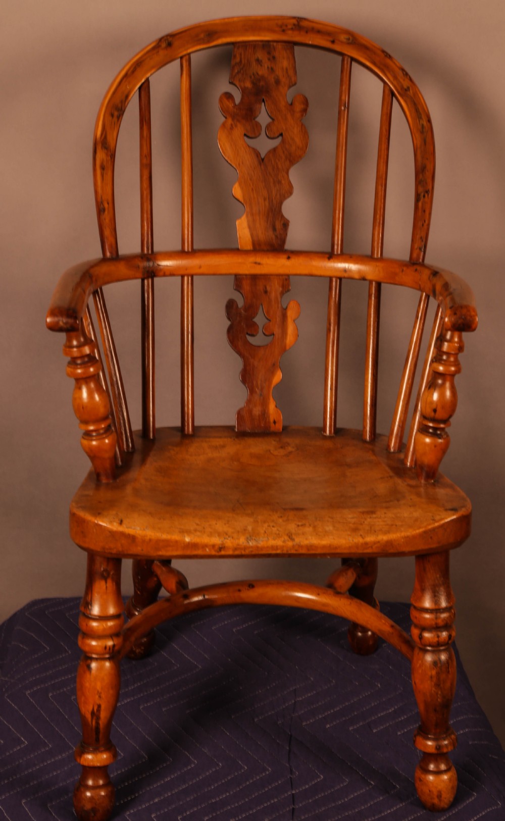 A Rare Childs Windsor Chair in Yew Wood View V