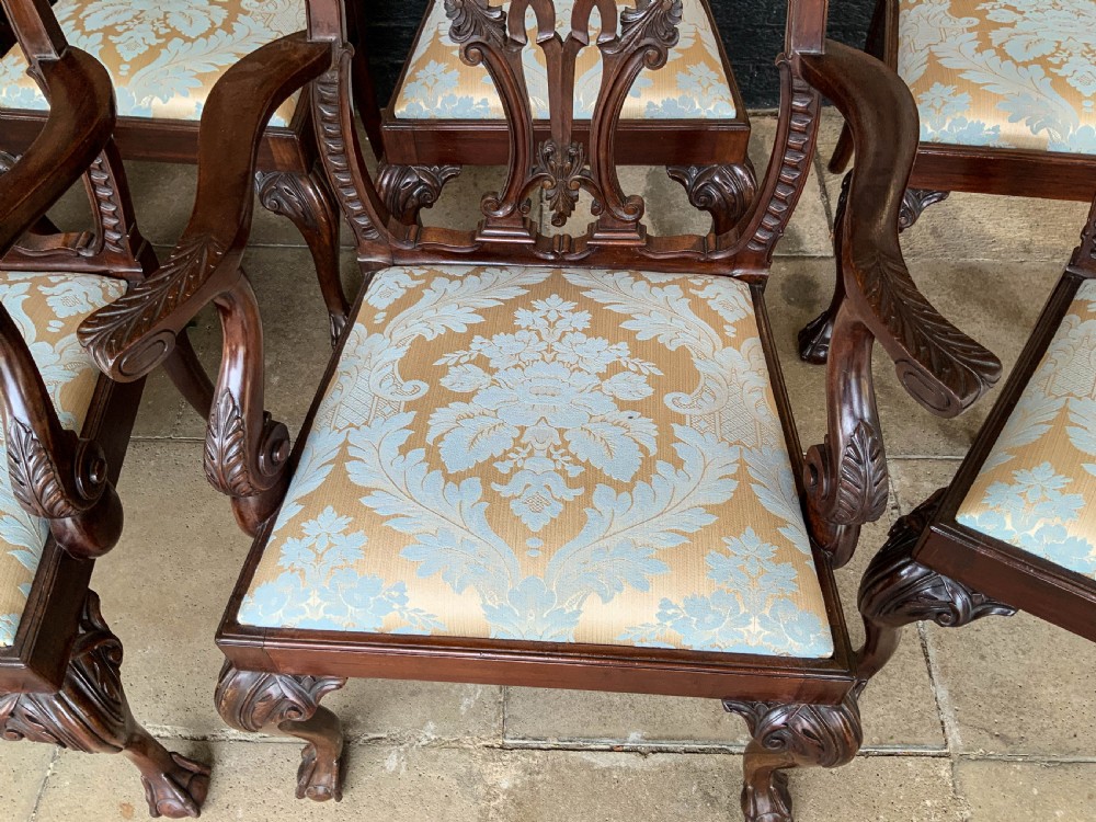 A Quality Set of 8 Chippendale style Dining Chairs Victorian View V
