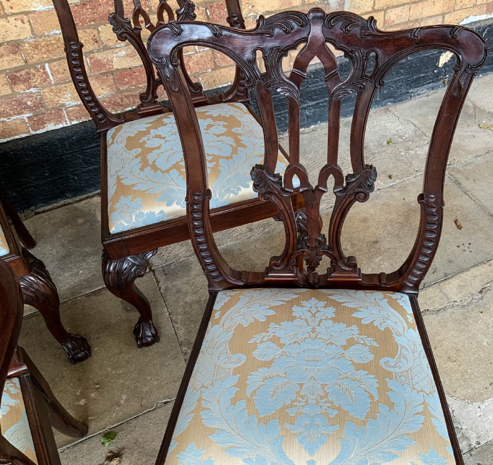 A Quality Set of 8 Chippendale style Dining Chairs Victorian View VI