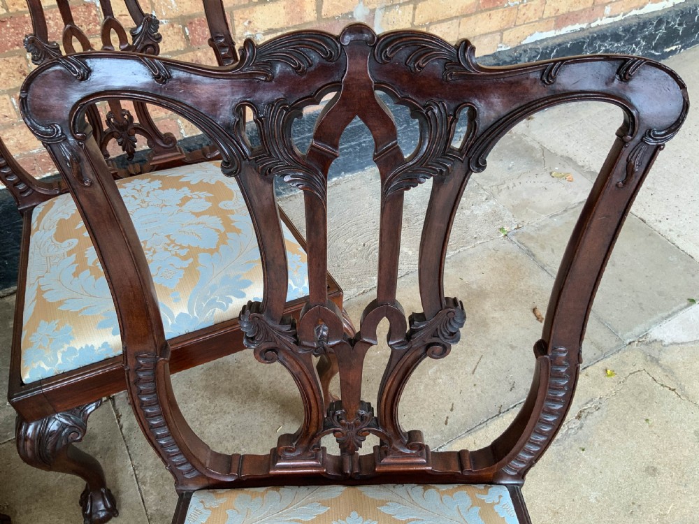 A Quality Set of 8 Chippendale style Dining Chairs Victorian View VII