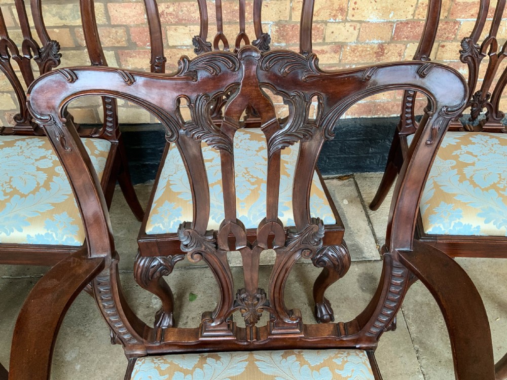 A Quality Set of 8 Chippendale style Dining Chairs Victorian View VIII