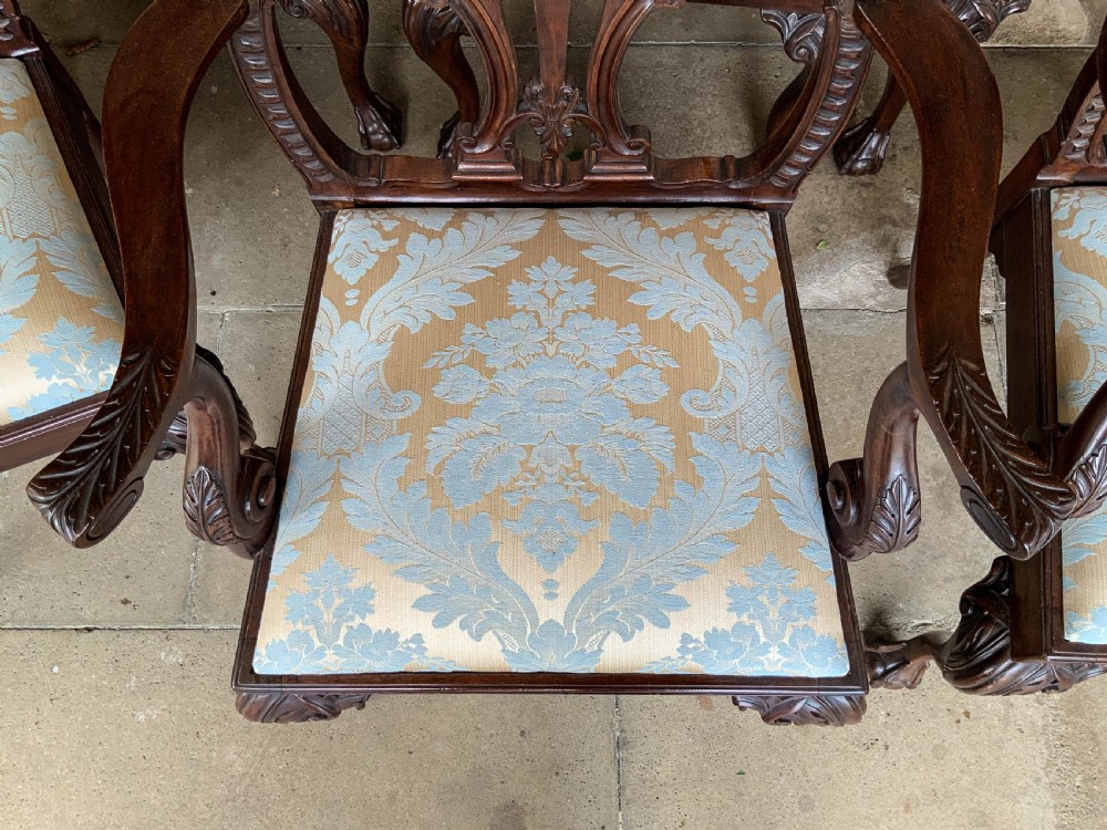 A Quality Set of 8 Chippendale style Dining Chairs Victorian View XI