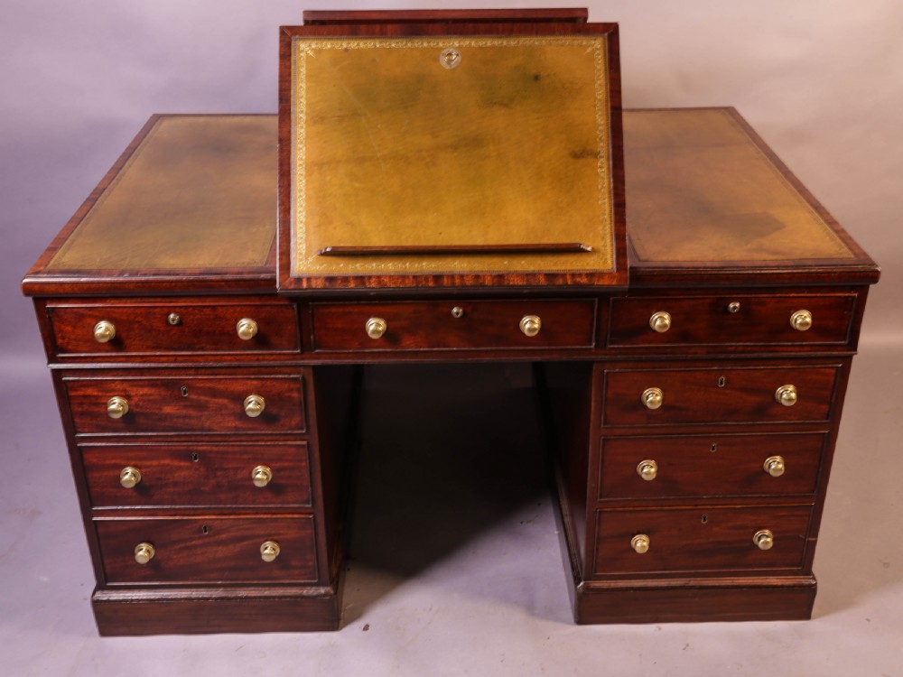 Rare early 19th century Partners Desk Mahogany View II