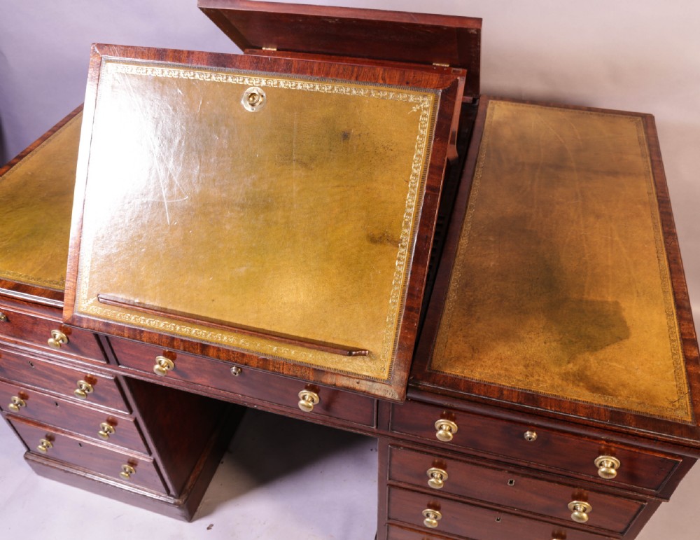 Rare early 19th century Partners Desk Mahogany View V