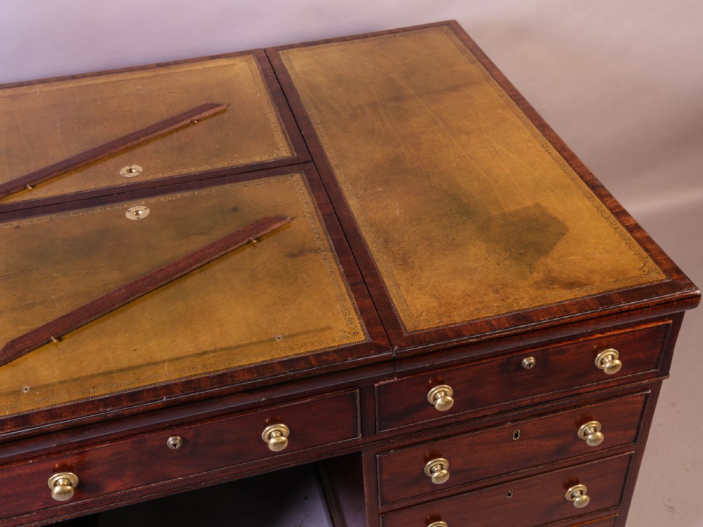 Rare early 19th century Partners Desk Mahogany View X