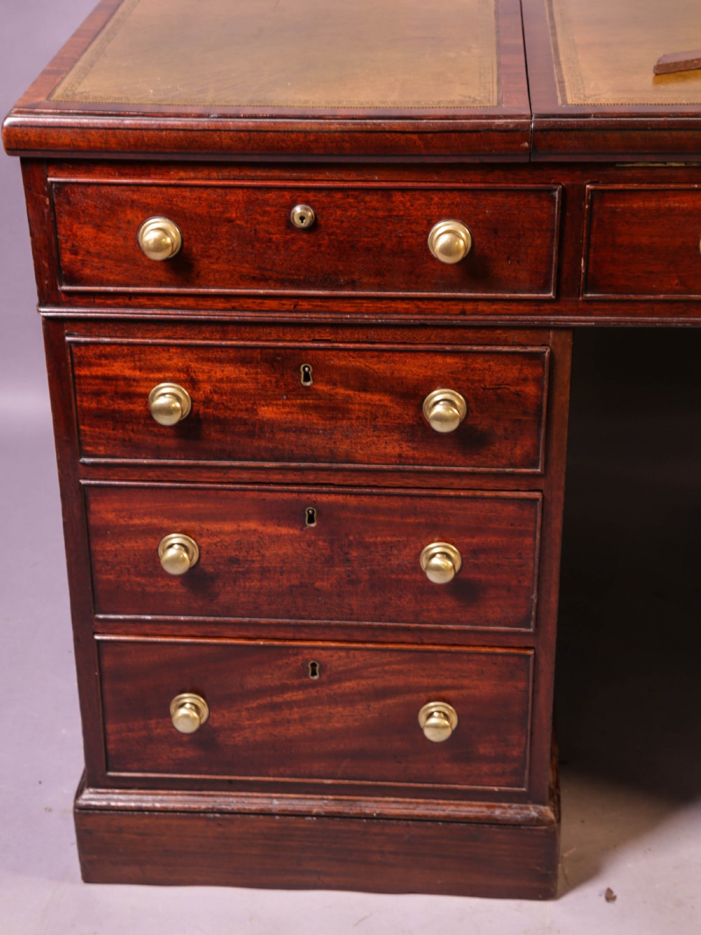 Rare early 19th century Partners Desk Mahogany View XI