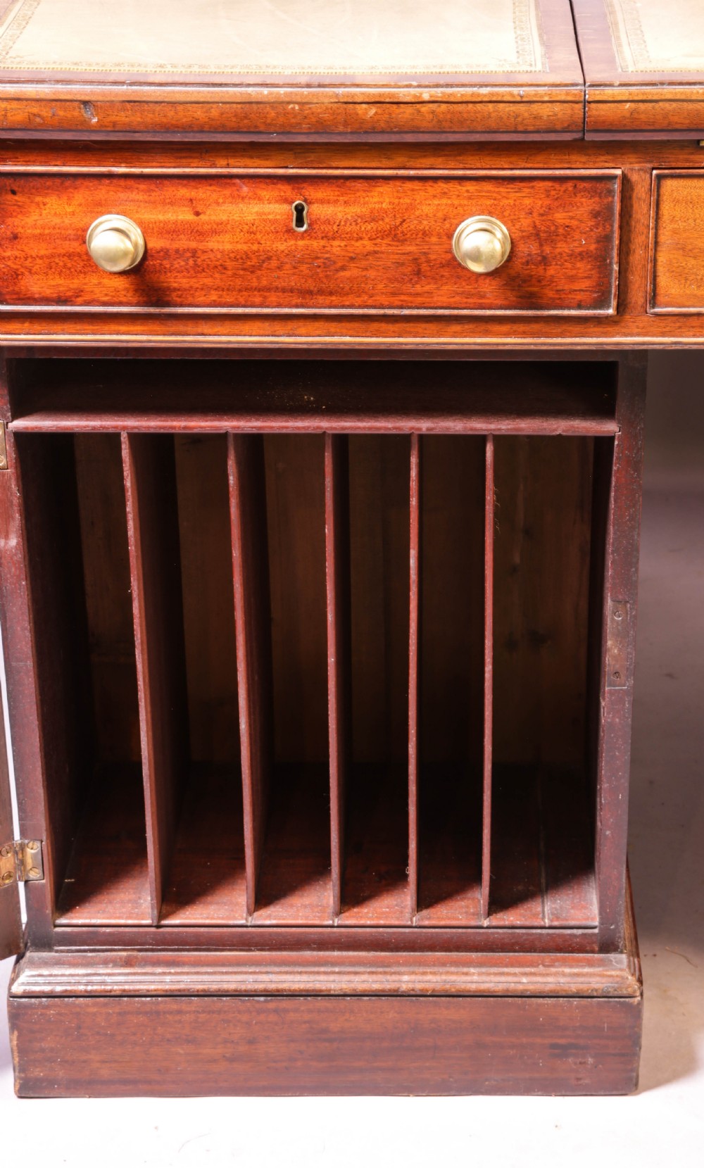 Rare early 19th century Partners Desk Mahogany View XVII