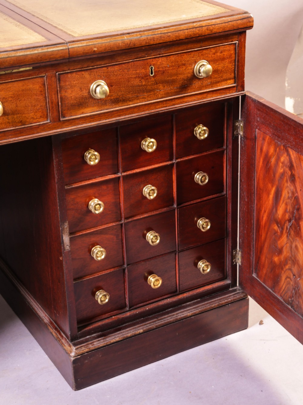 Rare early 19th century Partners Desk Mahogany View XVIII