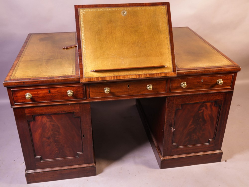 Rare early 19th century Partners Desk Mahogany View XX