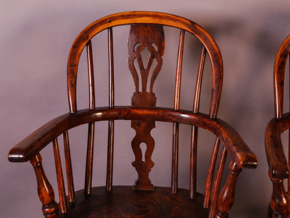 A Near Pair of Childs Yew Wood Windsor chairs View II
