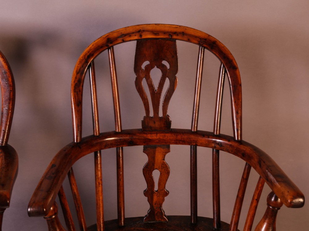 A Near Pair of Childs Yew Wood Windsor chairs View III