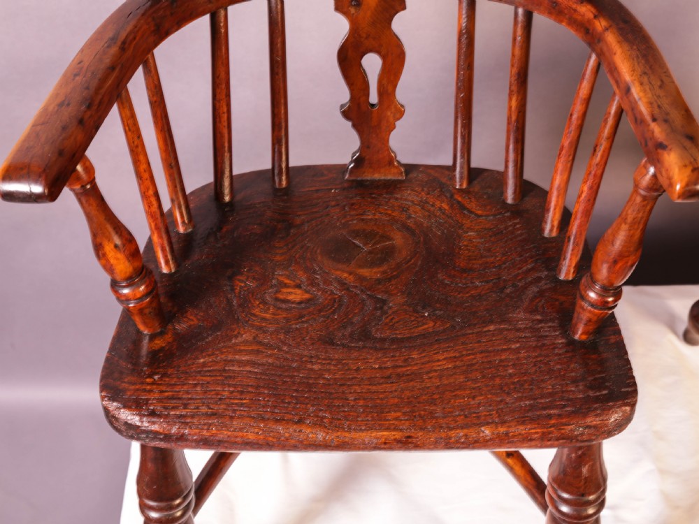A Near Pair of Childs Yew Wood Windsor chairs View VII