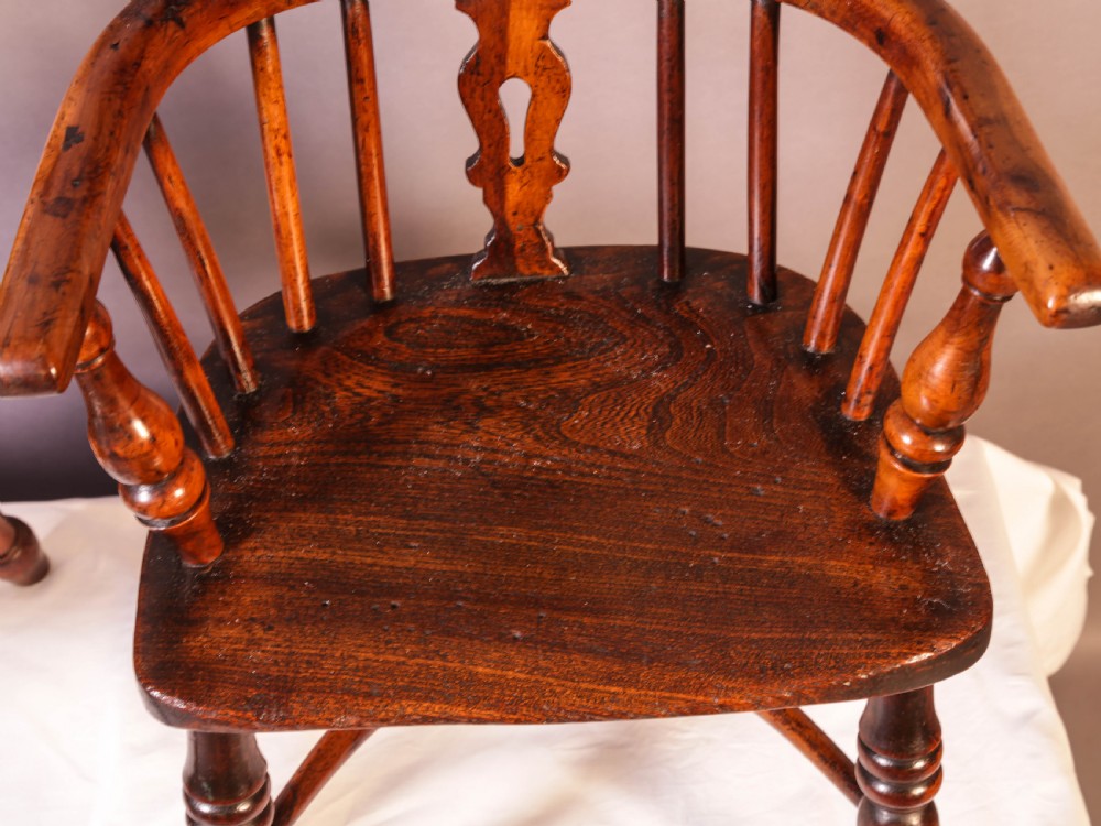 A Near Pair of Childs Yew Wood Windsor chairs View VIII
