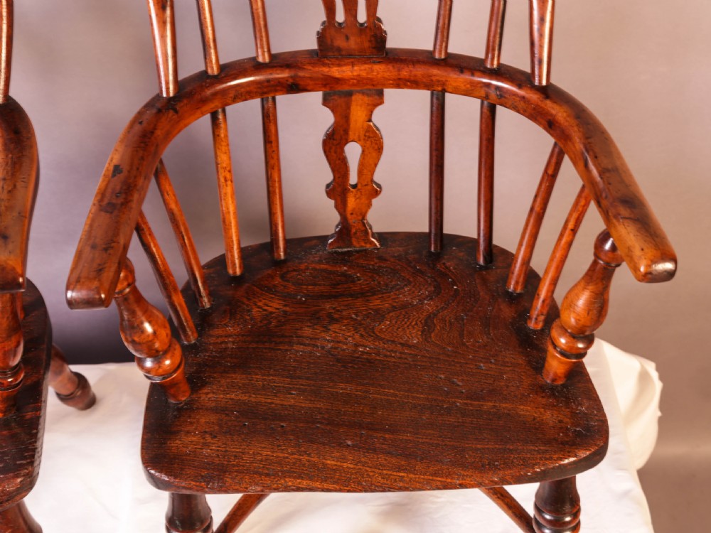 A Near Pair of Childs Yew Wood Windsor chairs View IX