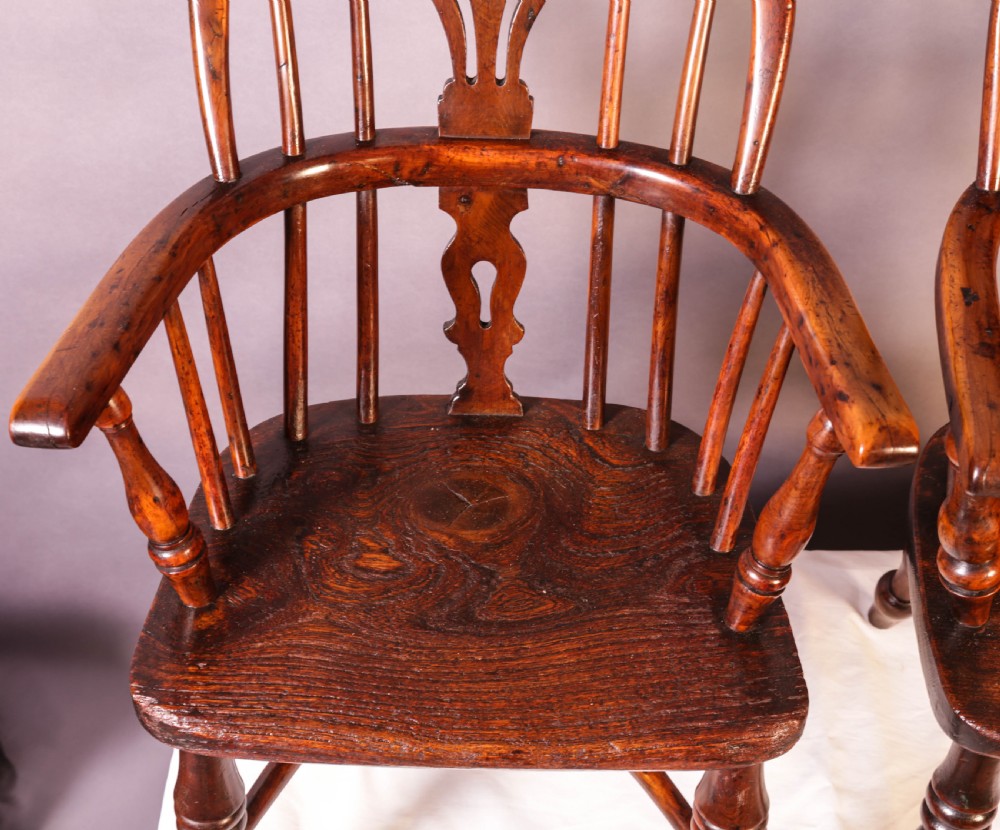 A Near Pair of Childs Yew Wood Windsor chairs View X