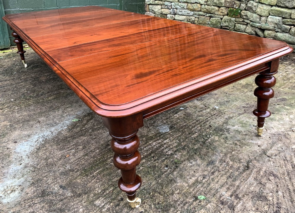 Very Large Victorian Mahogany Extending Dining Table View V