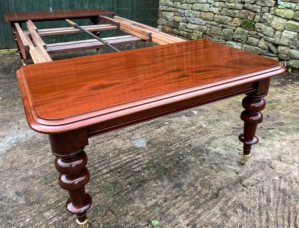 Very Large Victorian Mahogany Extending Dining Table View IX