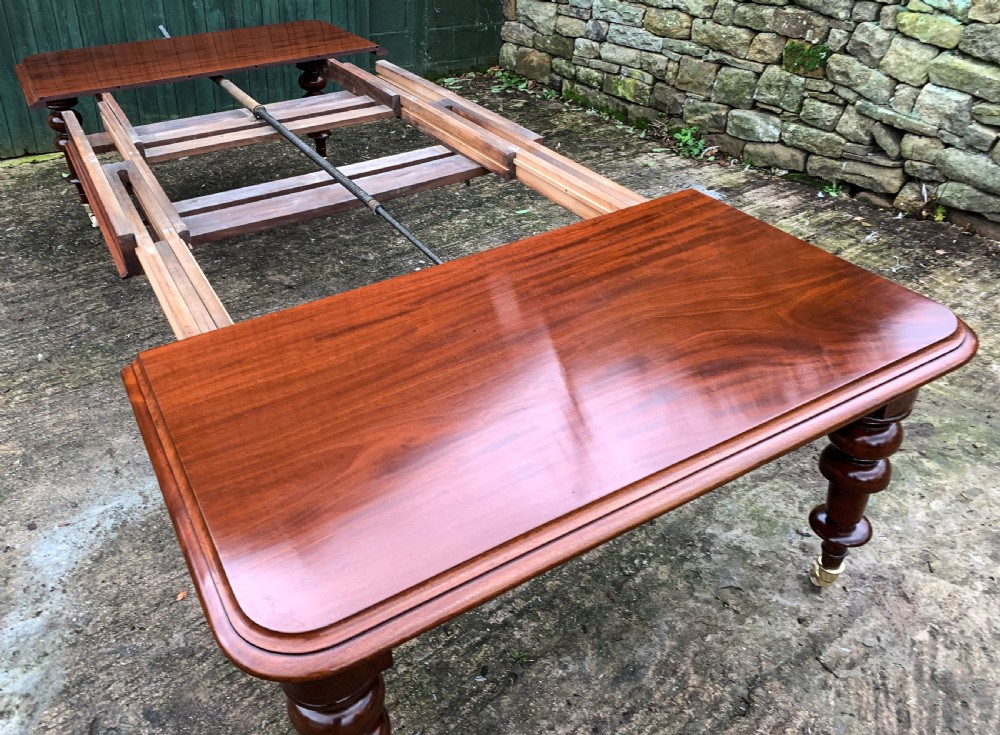 Very Large Victorian Mahogany Extending Dining Table View X