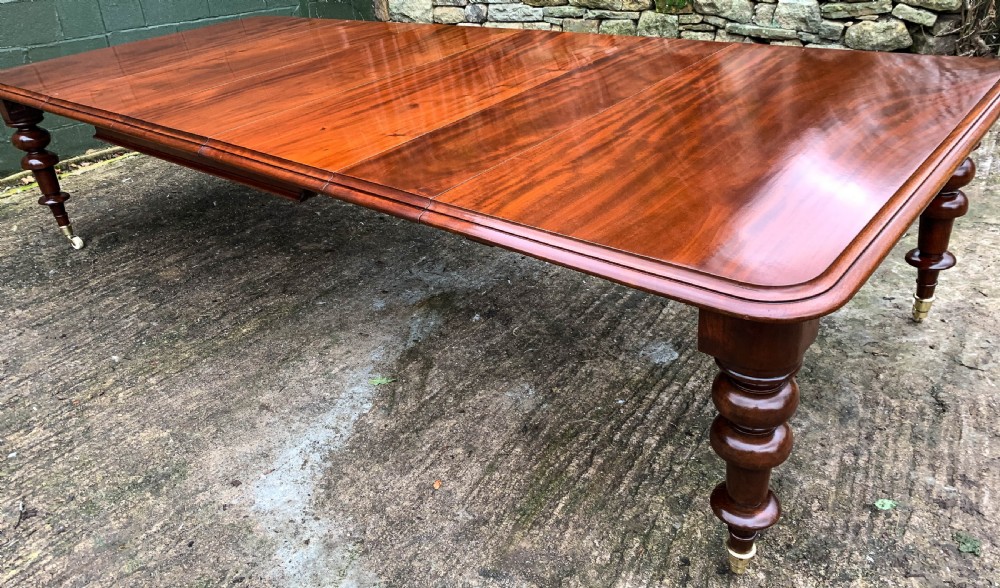 Very Large Victorian Mahogany Extending Dining Table View XII