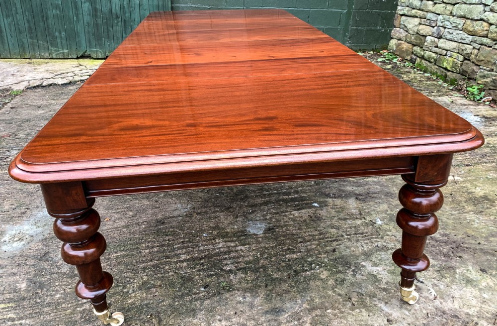 Very Large Victorian Mahogany Extending Dining Table View XV