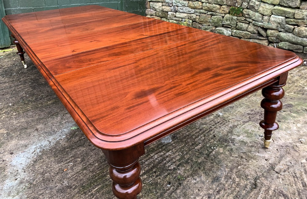 Very Large Victorian Mahogany Extending Dining Table View XX