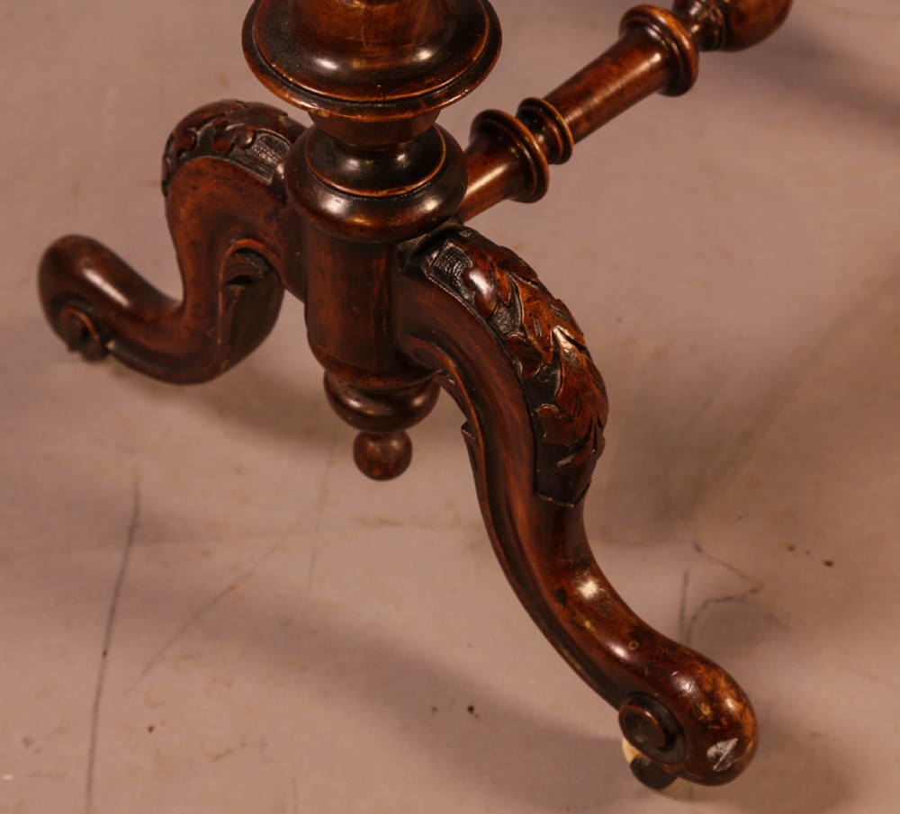A Good Victorian Ladies Sewing Table inlaid with castle ruins View VII