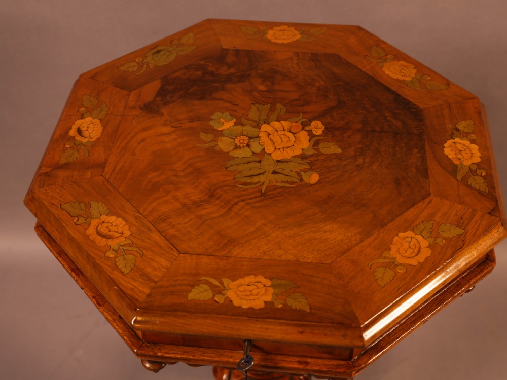 A Very Good Victorian Hexagonal Sewing Stand View III