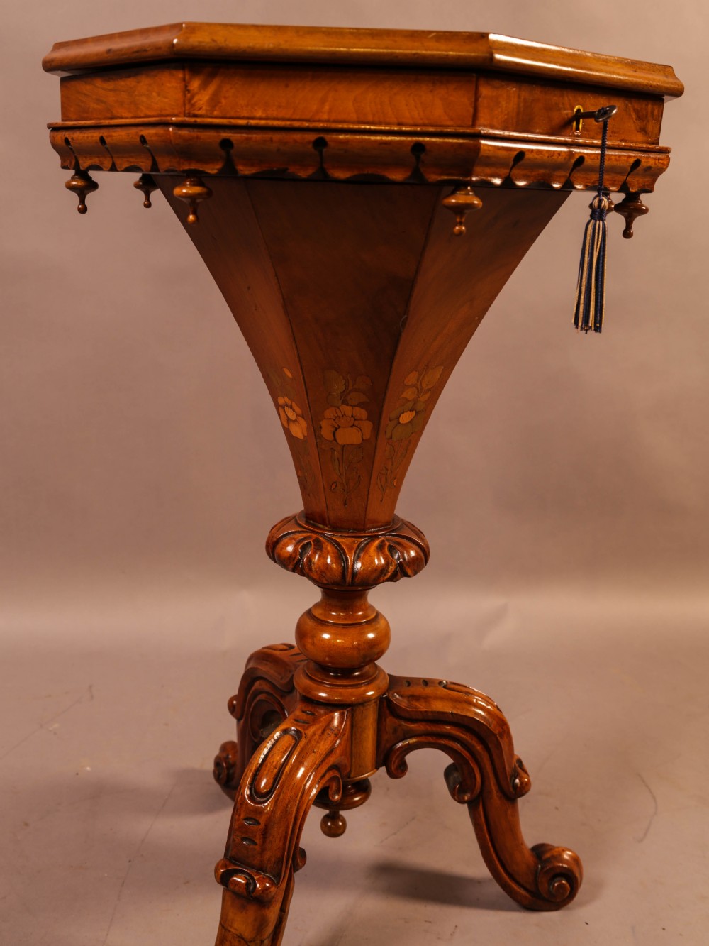 A Very Good Victorian Hexagonal Sewing Stand View VIII