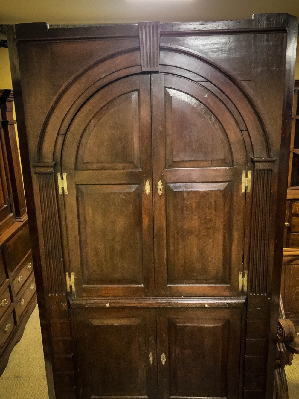 An 18th century full height Corner Cupboard in Oak View III