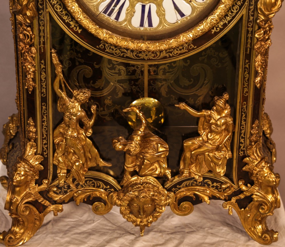 Massive Boulle Mantle Clock Double Fusee View II