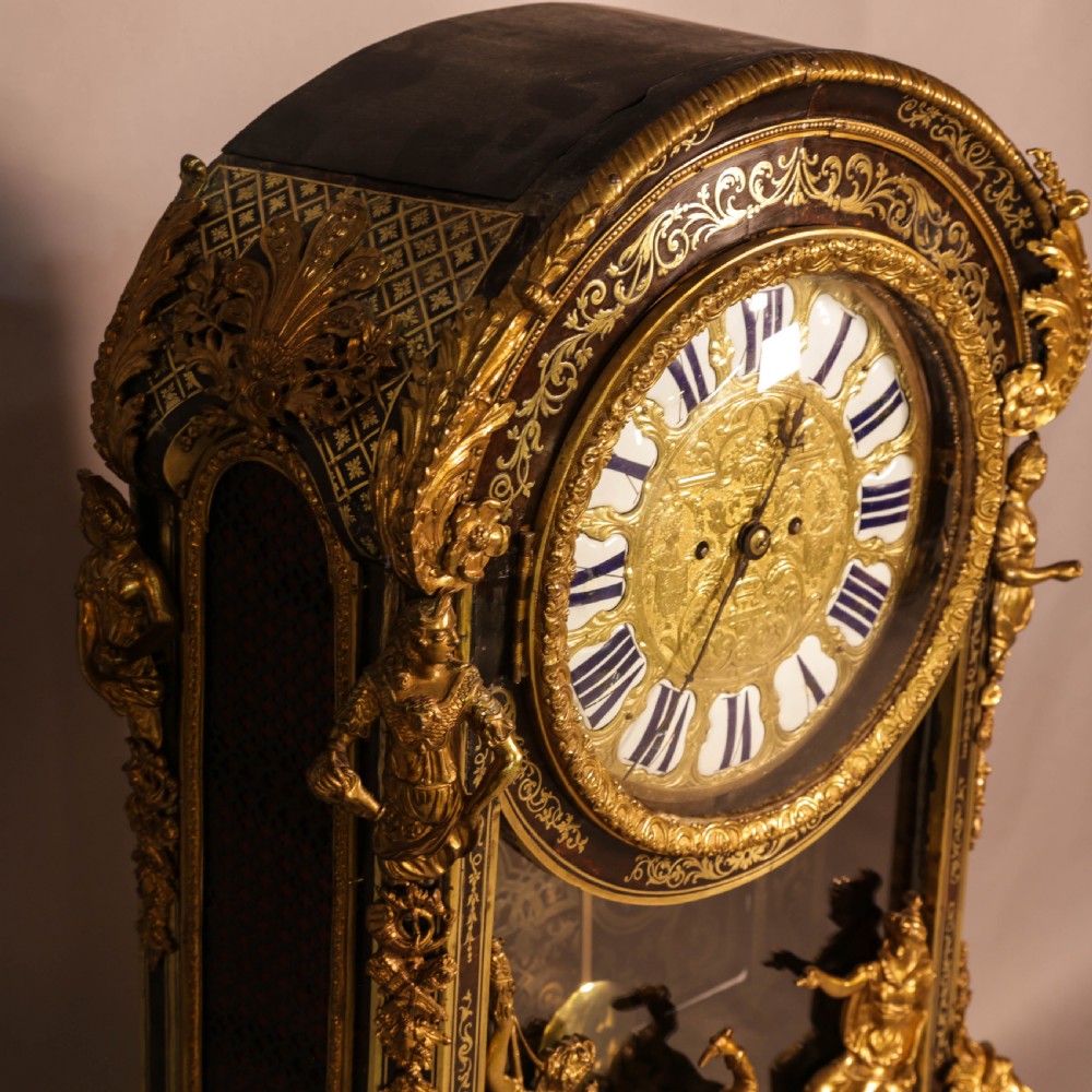 Massive Boulle Mantle Clock Double Fusee View V