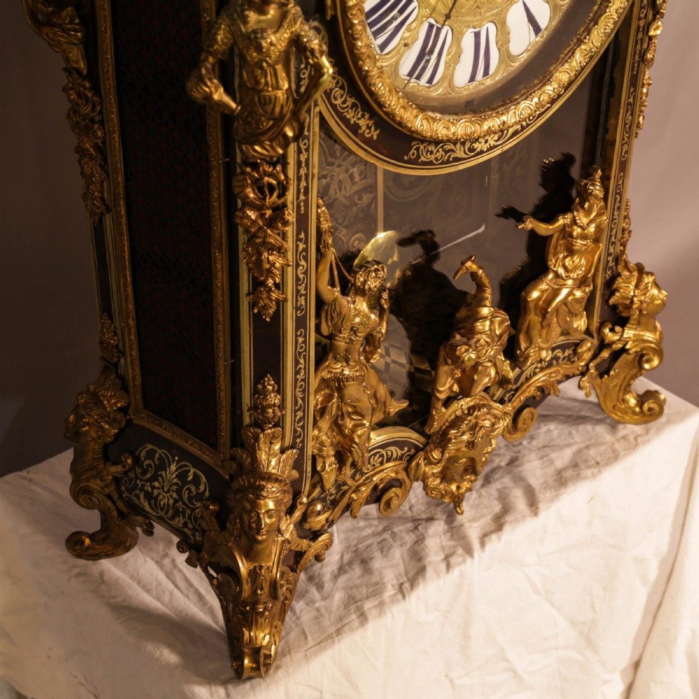 Massive Boulle Mantle Clock Double Fusee View VI